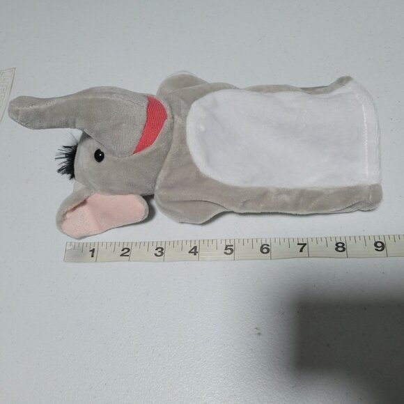 Elephant Hand Puppet 9 inch Plush Make Believe Pretend Education Stuffed Animal - Picture 5 of 5